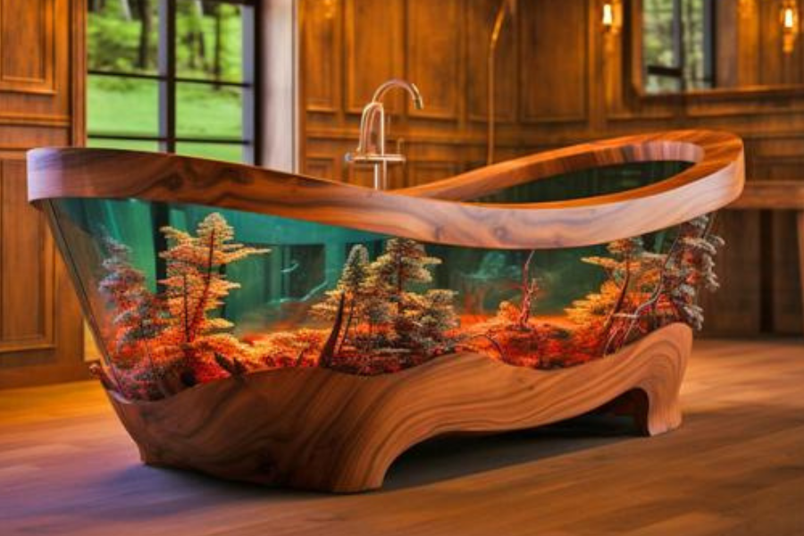 Wood & Epoxy Bath Tub